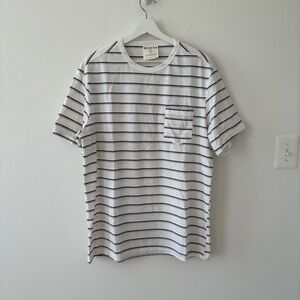 Mohnton Men's White Striped T-Shirt
